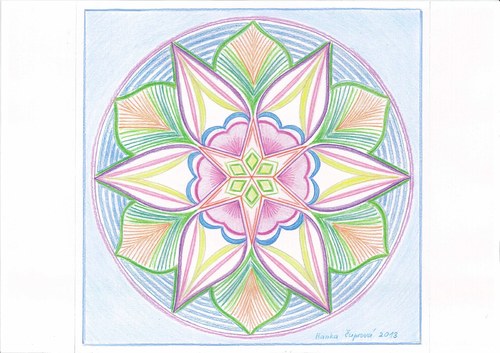 Mandala-Zářivý leknín-modrá