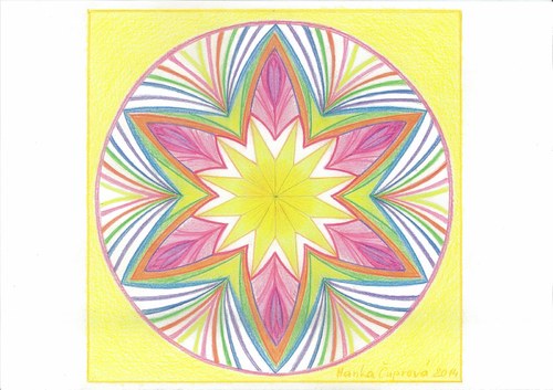 Mandala-Léčení ženství-žlutá