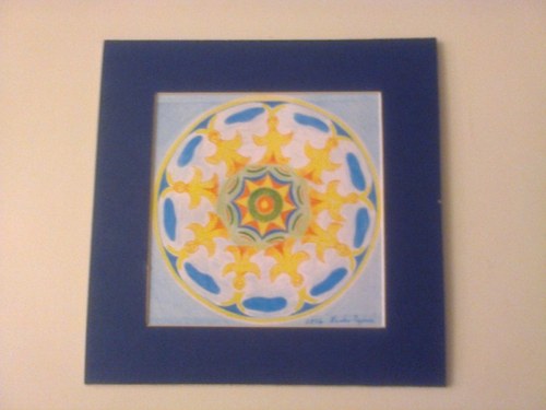Mandala-Andělský svět-modrá pasparta