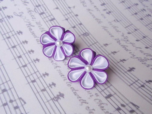 Náušnice kanzashi