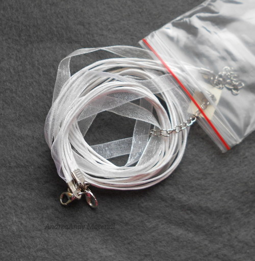 88-Náhrdelník organza bílá — foto 1
