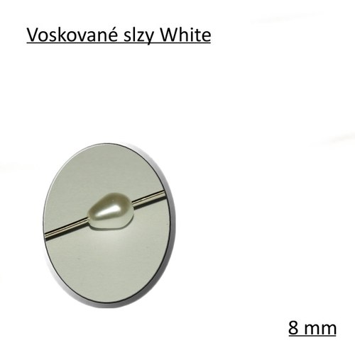 Voskované slzy 8 mm, White, 20 ks - sleva — foto 1