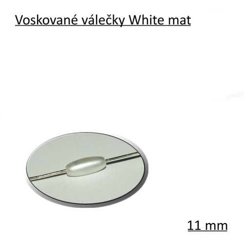 Voskované válečky 11 mm, White mat , 10ks — foto 1