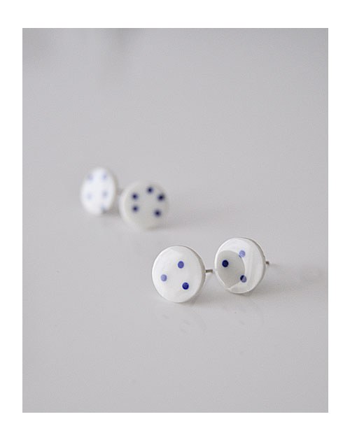 Náušnice "dots minimal kobalt1" — foto 1