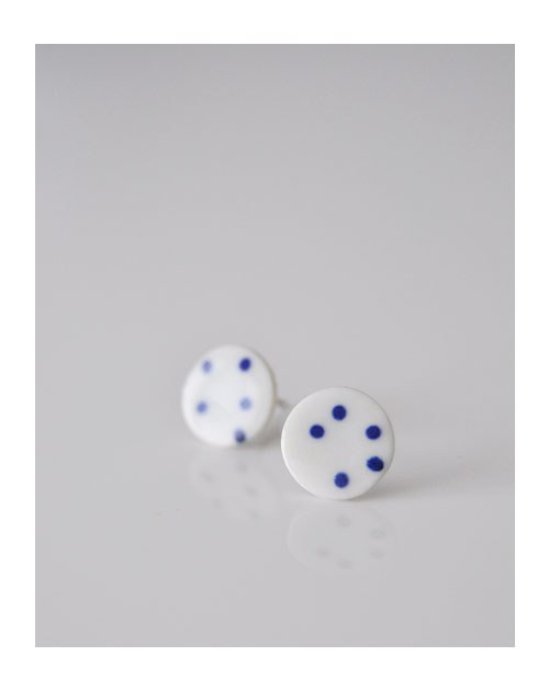 Náušnice "dots minimal kobalt2" — foto 1