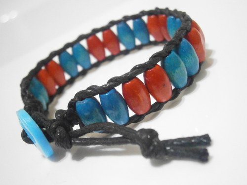 Modro-červený náramek (Wrap Bracelet)