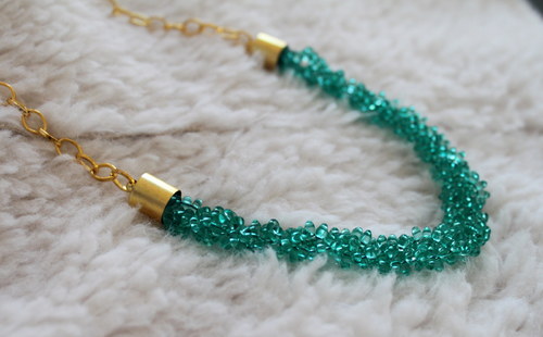Náhrdelník gold - green — foto 1