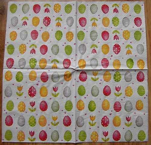 VEL 006 - ubrousek 33x33 - vajíčka na bílém