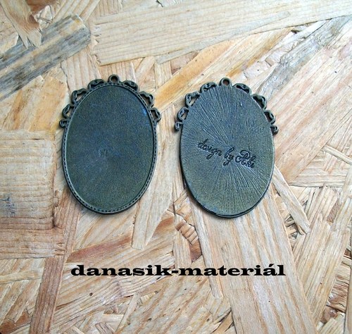 PŘÍVĚSEK - RÁMEČEK - VELKÝ OVÁL - BRONZ — foto 1
