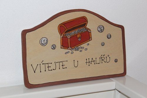 Dřevěná cedulka na dveře HALÍŘOVI