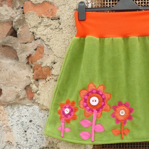 Flísovka zelená květinková...původně 450,- — foto 1