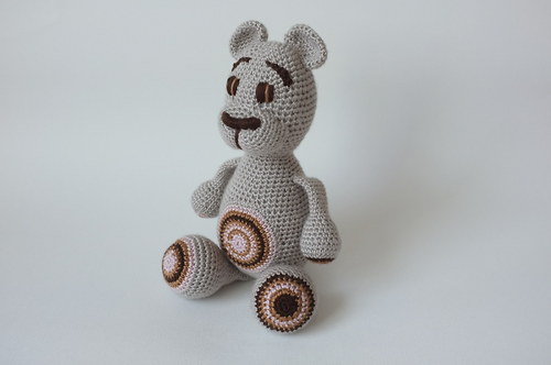 Háčkovaná Medvídka Izzy Béžová (30 cm) — foto 1
