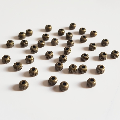 Korálek kovový, staromosaz, 3 mm (10ks)