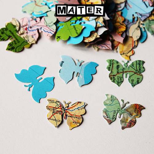 Výseky - motýl - mapa mix 60 ks — foto 1