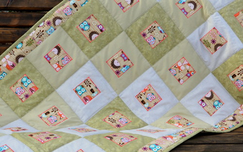 Lišky ježky sovičky pro kluky i holčičky - quilt — foto 1