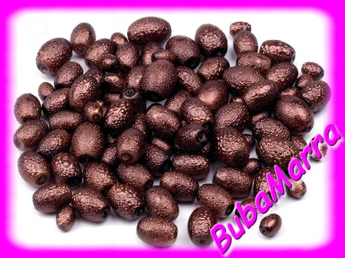 ~25g mix ~Voskované perly~ oliva ZIGANA ~ HNĚDÁ