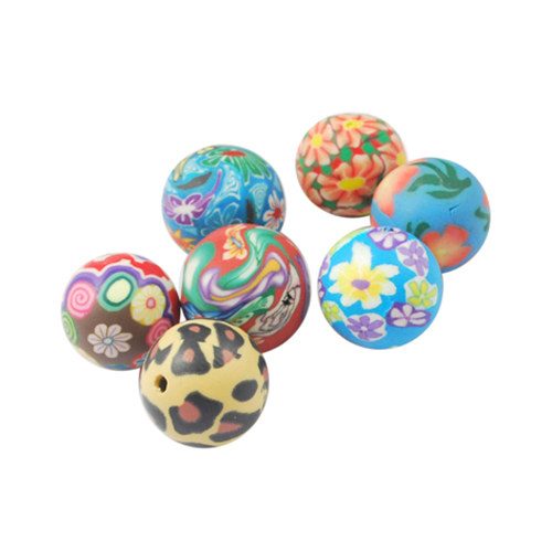 Fimo korálky 10 mm, barevný mix 20ks — foto 1