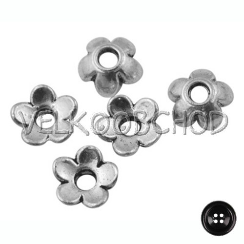 Kaplík květ 6,5x6,5x2mm (20ks) - starostříbro