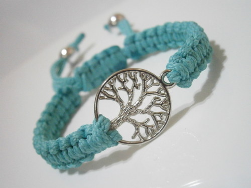 Tree náramek tyrkysový (macramé) — foto 1