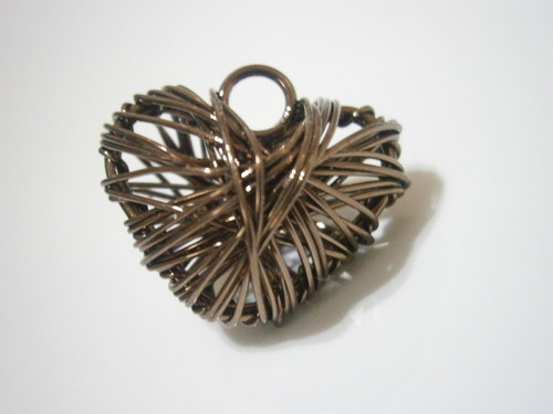 Přívěsek - drátované srdce 20x22mm — foto 1