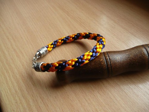 Kumihimo Modro-Oranžový