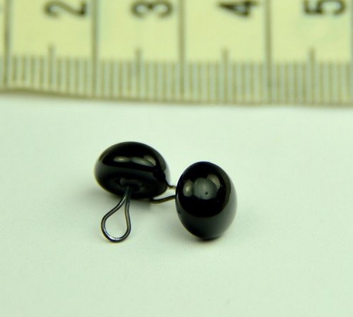 Skleněné oči černé průměr 8 mm — foto 1