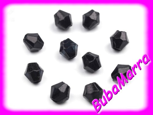 100ks ~ Korálky 4x4mm~ sluníčko ~ akryl ~ černá