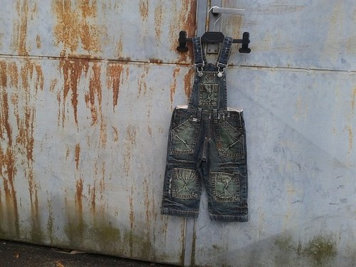 SLEVA - unisex laclové kalhoty riflové,lacláče 86 — foto 1