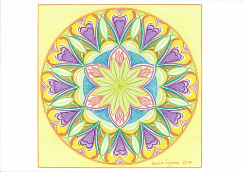 Mandala-ZLATÁ HVĚZDA-žlutá