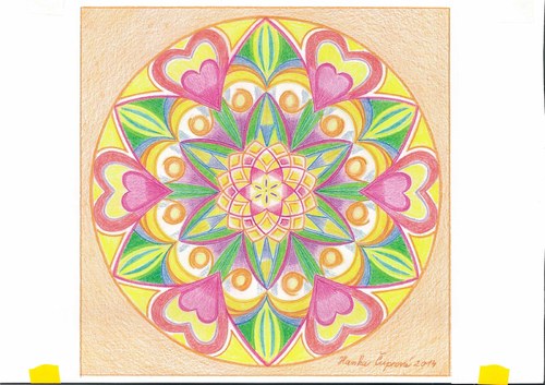 Mandala-KVĚT POZNÁNÍ-oranžová