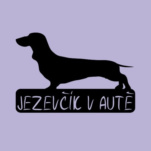 Samolepka Jezevčík v autě - jméno na přání zdarma