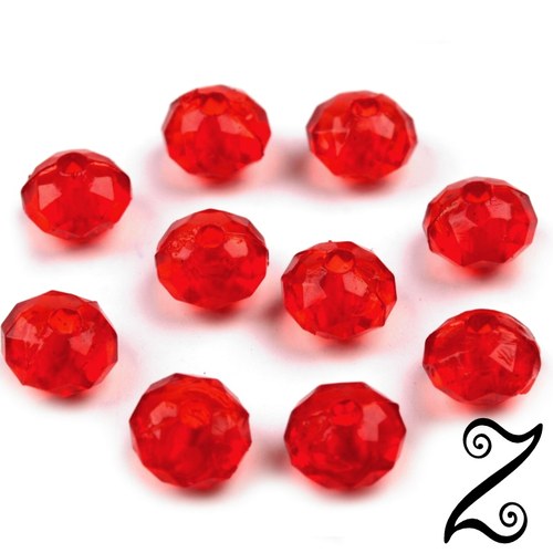 Broušené, červená, 5x6 mm (30ks)