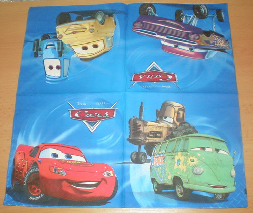 Ubrousek pro další tvoření – motiv : Auta (Cars)