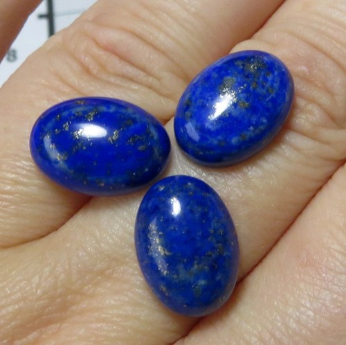 R Lapis lazuli, kabošonek 10x14 mm — foto 1