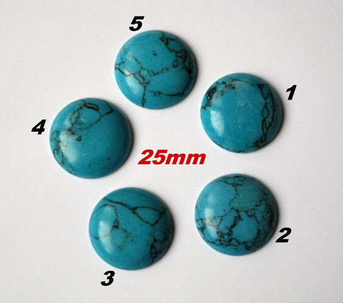 1852.Kabošon č.5/ tyrkys/ 25x7mm/ 1 kus