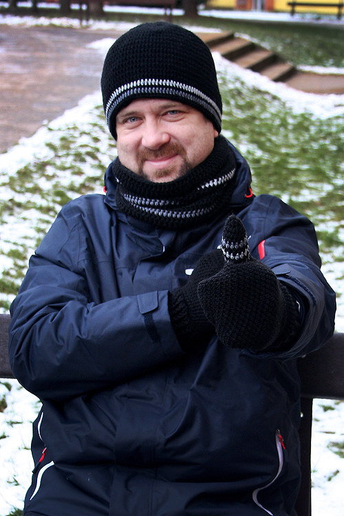 Háčkovaný set - podšité fleecem
