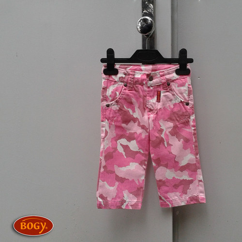 SLEVA dívčí maskáčové plátěné kalhoty, pink — foto 1