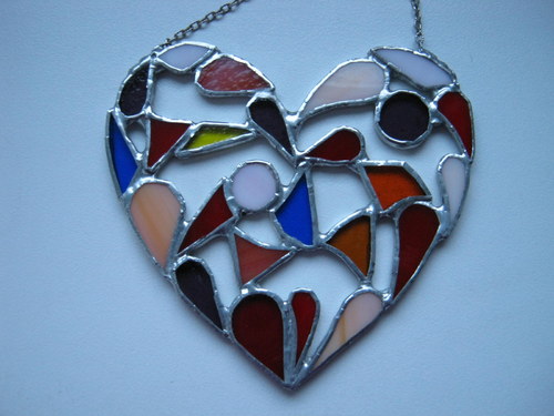 Valentýnské srdíčko, vitráž - tiffany — foto 1