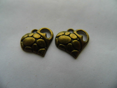 Přívěsek srdíčka 2 kusy / 19x18mm/ — foto 1