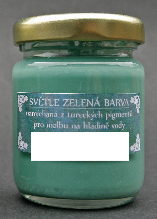 Ebru barva - světle zelená — foto 1
