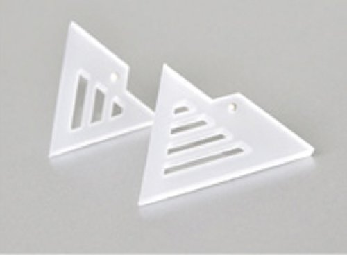 Náušnice z plexi TRIGON N09 bílá — foto 1