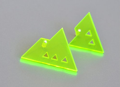 Náušnice z plexi TRIGON N00 zelená — foto 1