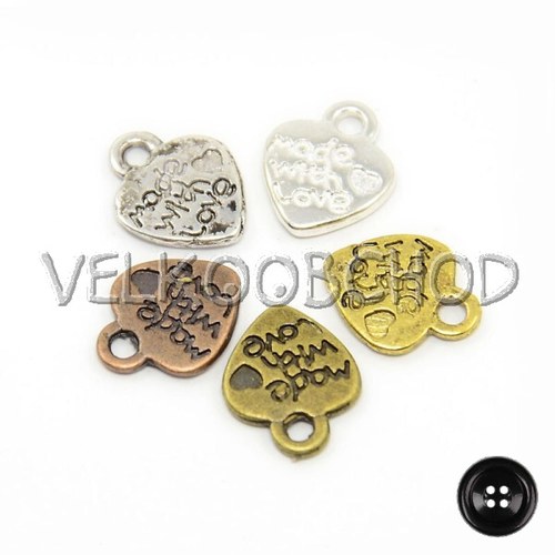 Přívěsek srdce, 12.2x10mm - zlatá