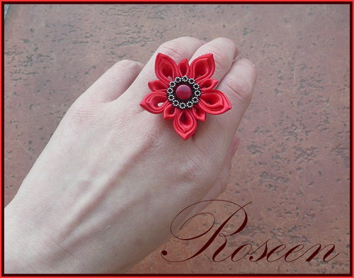 Kanzashi prsten Redness — foto 1