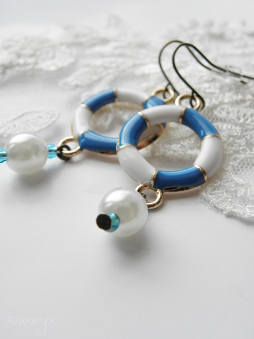 Sailor náušnice blue — foto 1