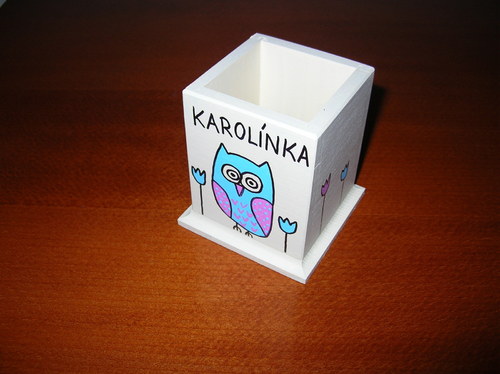 Tužkovník se sovou modro/růžová