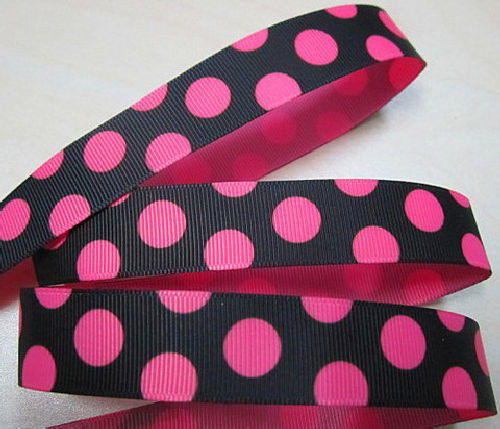 Stuha rypsová š.22 mm: Big Pink Dots