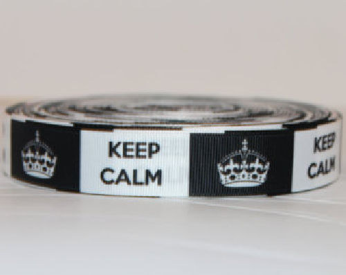 Stuha rypsová š.22 mm: Keep Clam — foto 1
