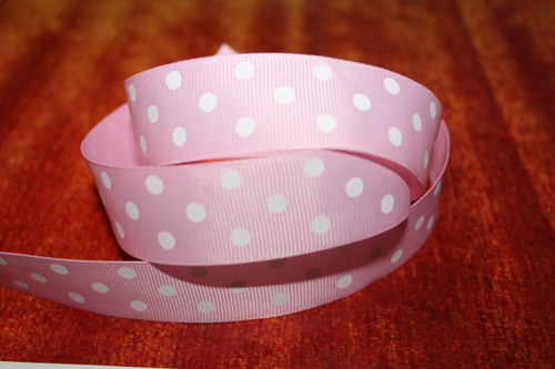 Stuha rypsová š.22 mm:Dots- pearl pink