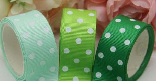 Stuha rypsová š.22 mm:Dots-mint /vlevo/